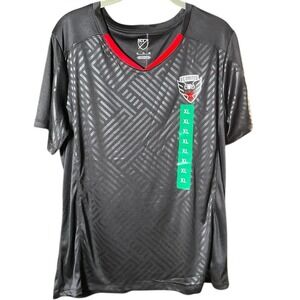 DC United MLS Soccer‎ Jersey Men's XL Black Red V-Neck NWT Fan Gear Football